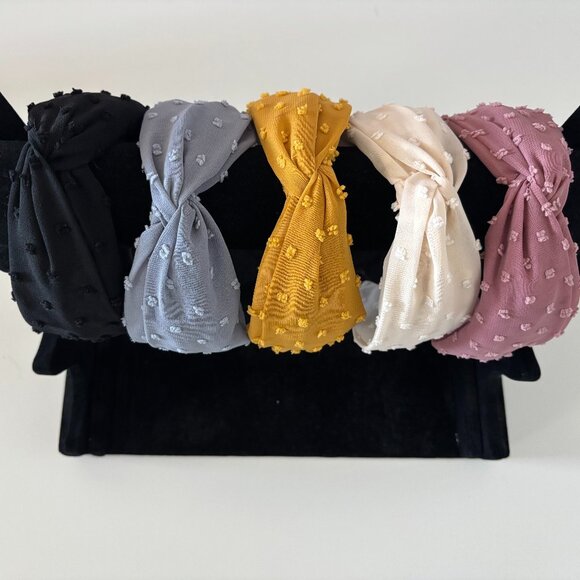 Set of 5 Textured Knot Headbands – Neutral & Pastel Colors | New Without Tags - Picture 3 of 3